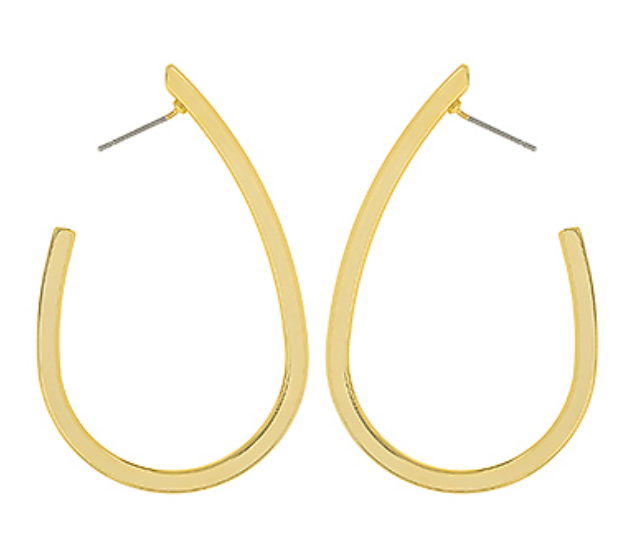 Open Teardrop Hoops - Gold Dipped