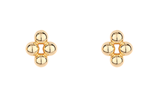 Four Ball Clover Stud Earrings