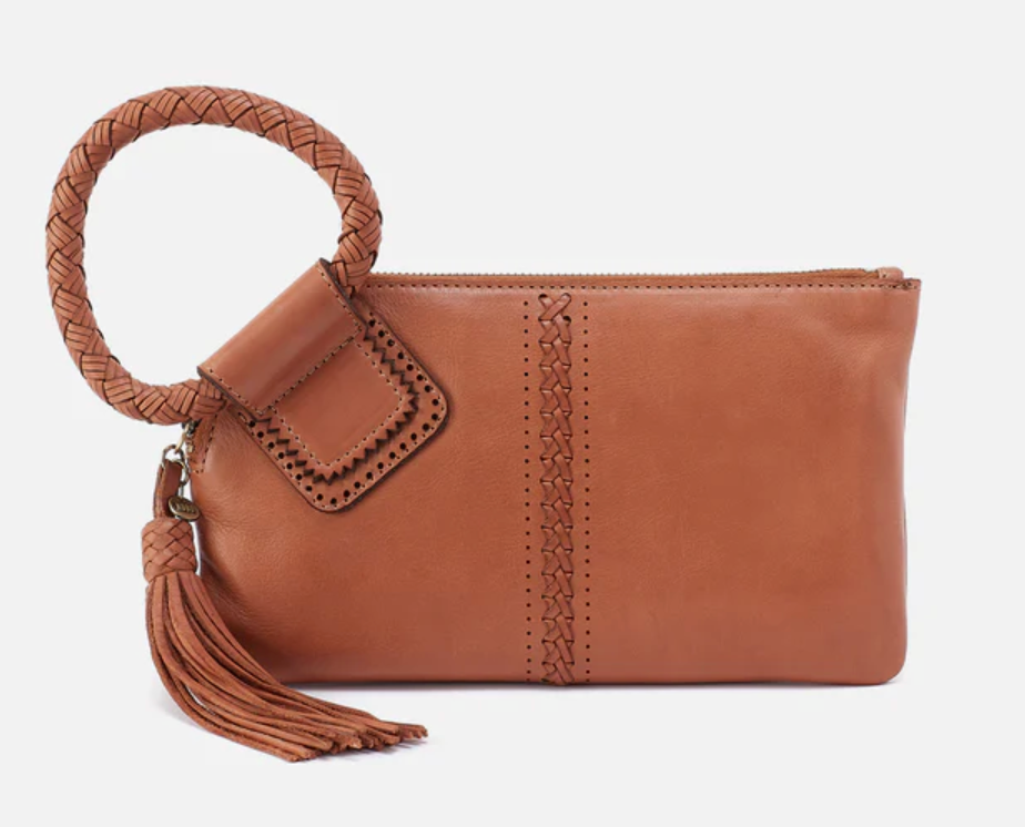 Sable Wristlet in Washed Leather: Harvest Wheat