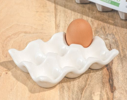 White Ceramic Egg Tray