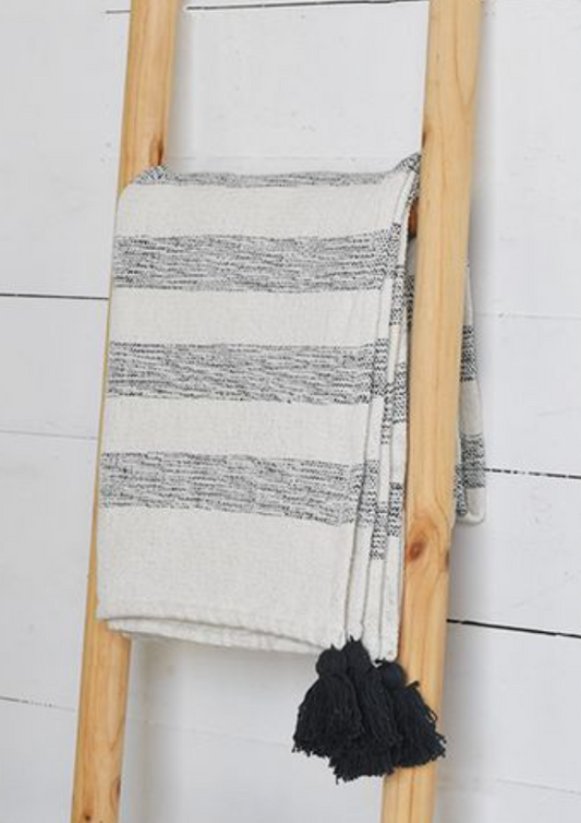 Black & White Thick Stripe Throw