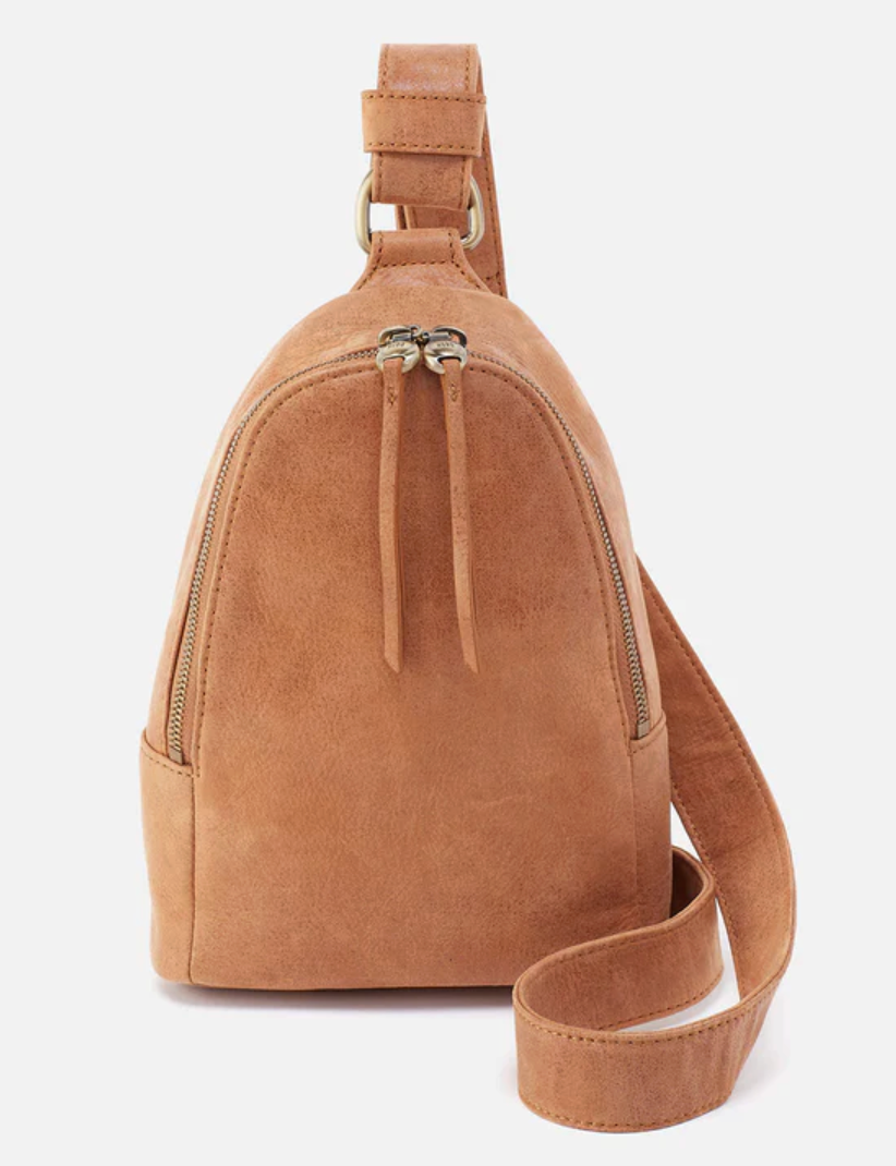 Fern Sling in Buffed Leather: Whiskey