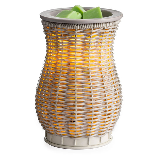 White Washed Wicker Wax Warmer